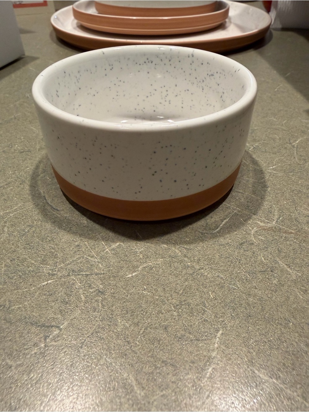 Our Place Speckled Cream Stoneware Dinnerware Set with Terracotta Rim - Picture 4 of 8